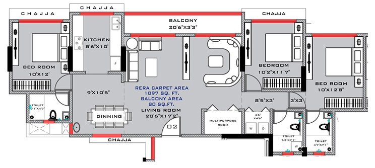 3 BHK Flat in Golden Vista in Santacruz East, Mumbai - Image 911874