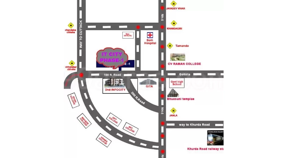 Location of Jayaguru IT City Phase 1 in Madanpur, Bhubaneswar - Image 388956