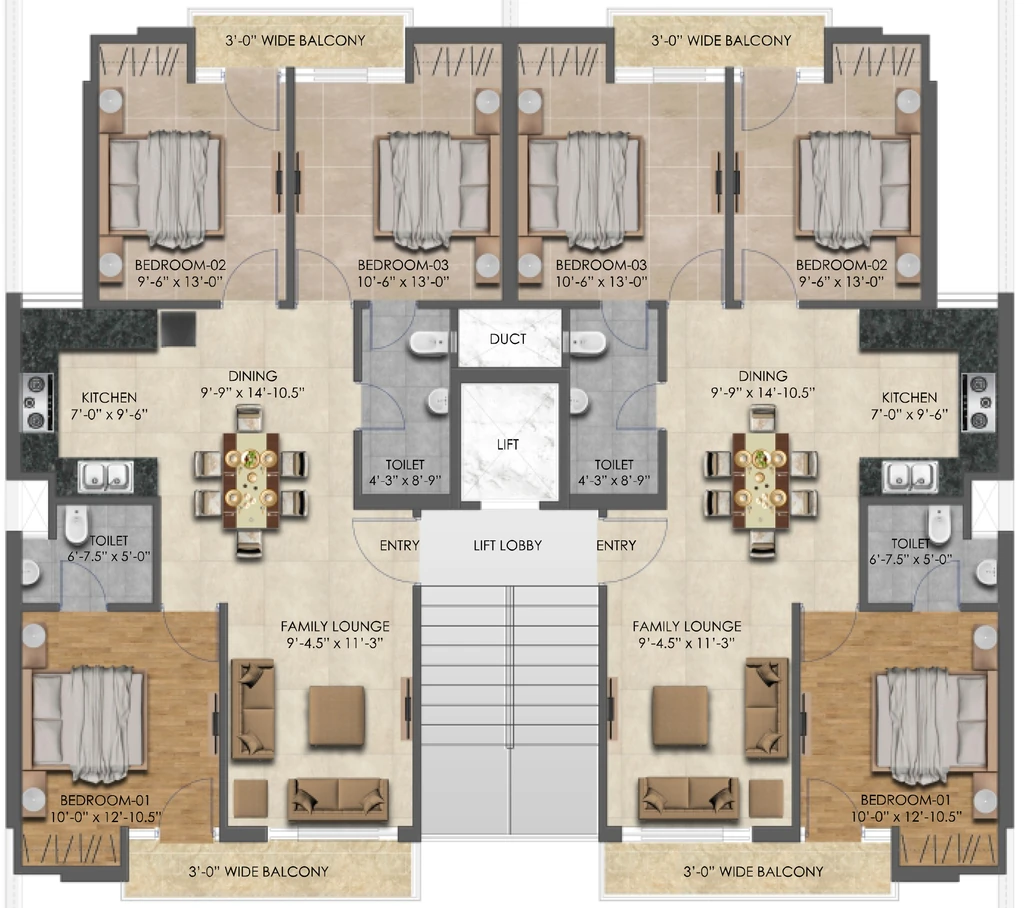 Floor Plan of Jubilee Hamellia in Mohali, Chandigarh - Image 388550