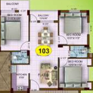 3 BHK Flat in Shree Jagannath Warrior Residency in Madanpur, Bhubaneswar - Image 911940