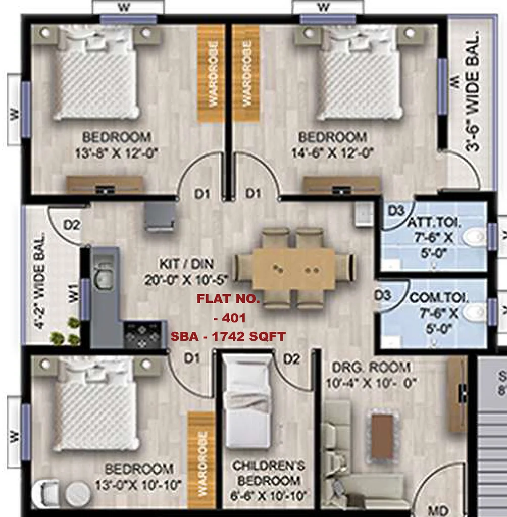 3 BHK Flat in My Hill Nest in Madanpur, Bhubaneswar - Image 912063