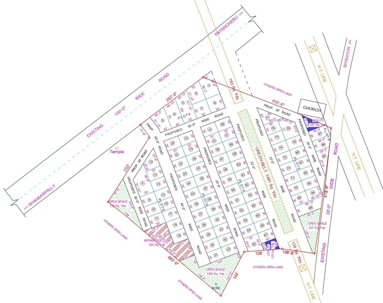 Master Plan of Sunrise Suncity in Bhanur, Hyderabad - Image 388665
