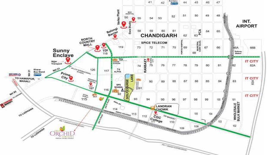 Location of Leela Orchid Greens in Mohali, Chandigarh - Image 388589