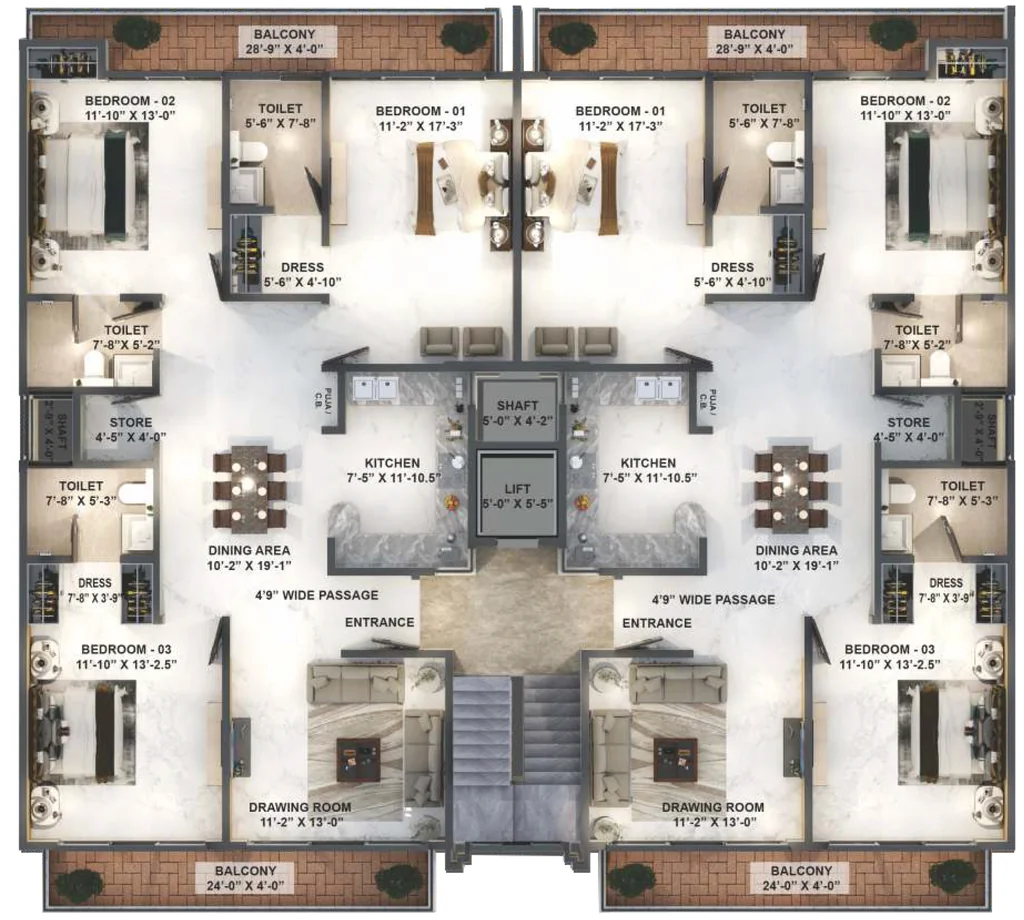 Floor Plan of Noble Willasa in Mohali, Chandigarh - Image 388607