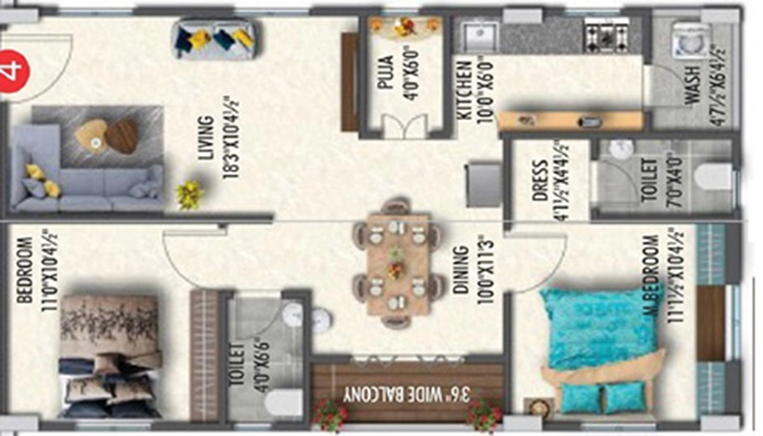 2 BHK Flat in Adasada Elite Homes in Gajulramaram, Hyderabad - Image 911962