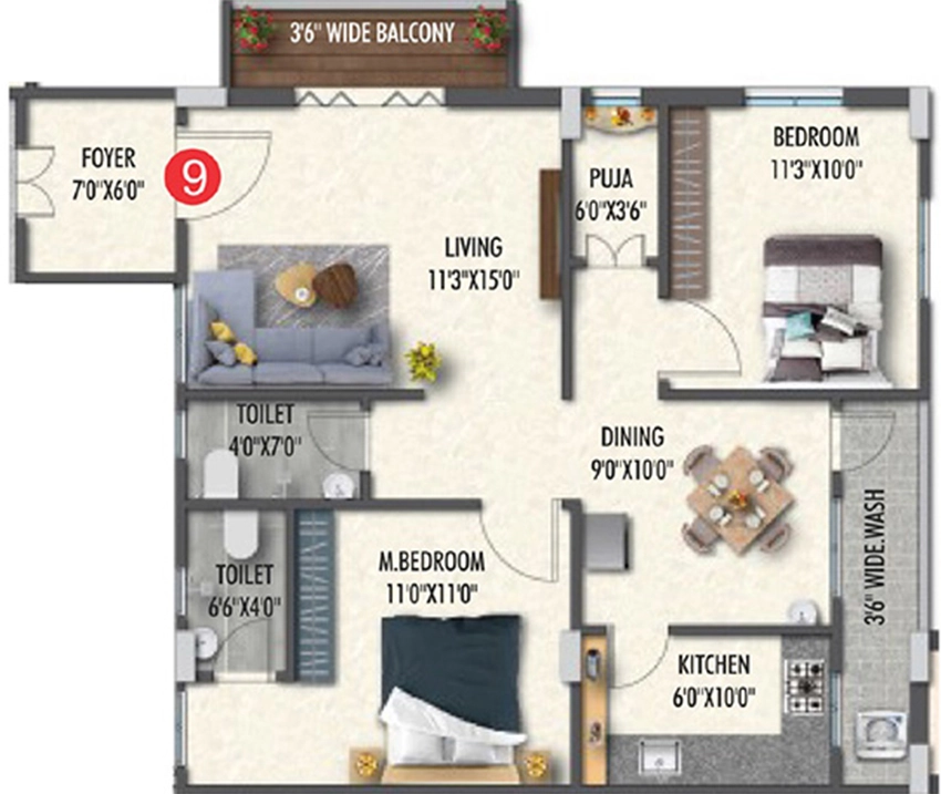 2 BHK Flat in Adasada Elite Homes in Gajulramaram, Hyderabad - Image 911964