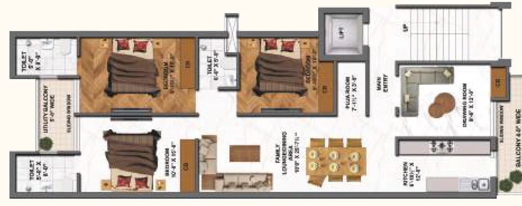 3 BHK Flat in Shiva Motia Aero Greens in Mohali, Chandigarh - Image 911770