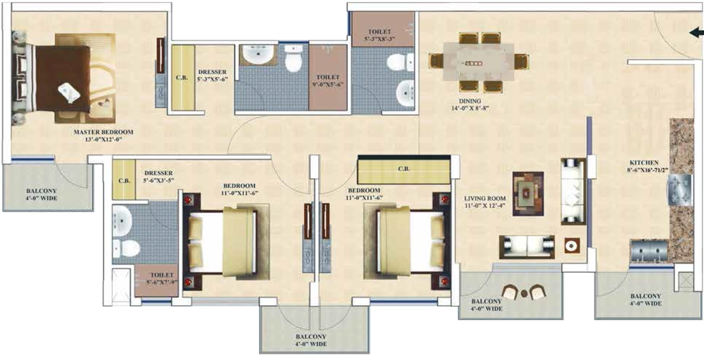 3 BHK Flat in TDI Wellington Heights in Mohali, Chandigarh - Image 911771