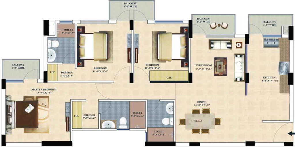 3 BHK Flat in TDI Wellington Heights in Mohali, Chandigarh - Image 911772