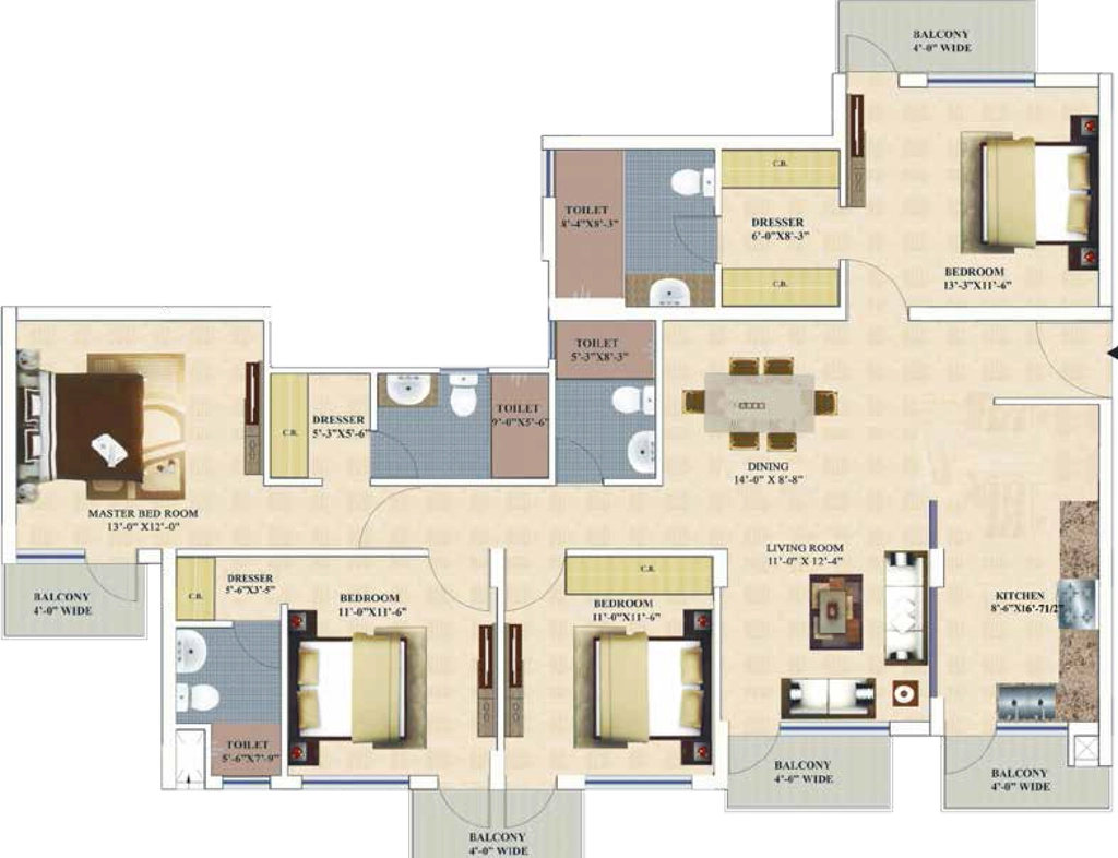 4 BHK Flat in TDI Wellington Heights in Mohali, Chandigarh - Image 911773