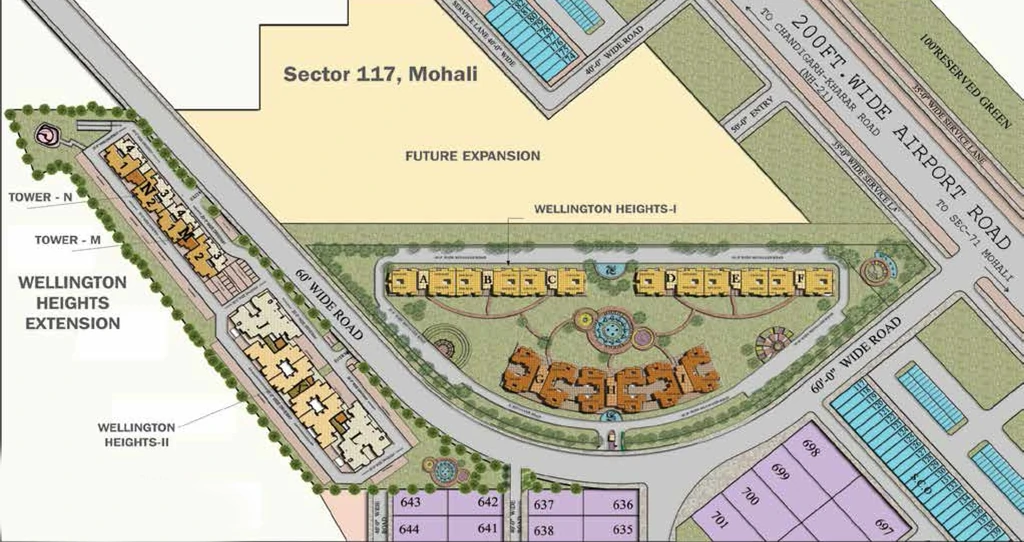 Master Plan of TDI Wellington Heights in Mohali, Chandigarh - Image 388640