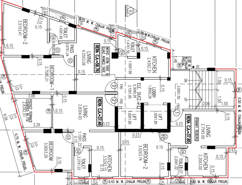 Floor Plan of D Almeida Avana in Santacruz East, Mumbai - Image 398798