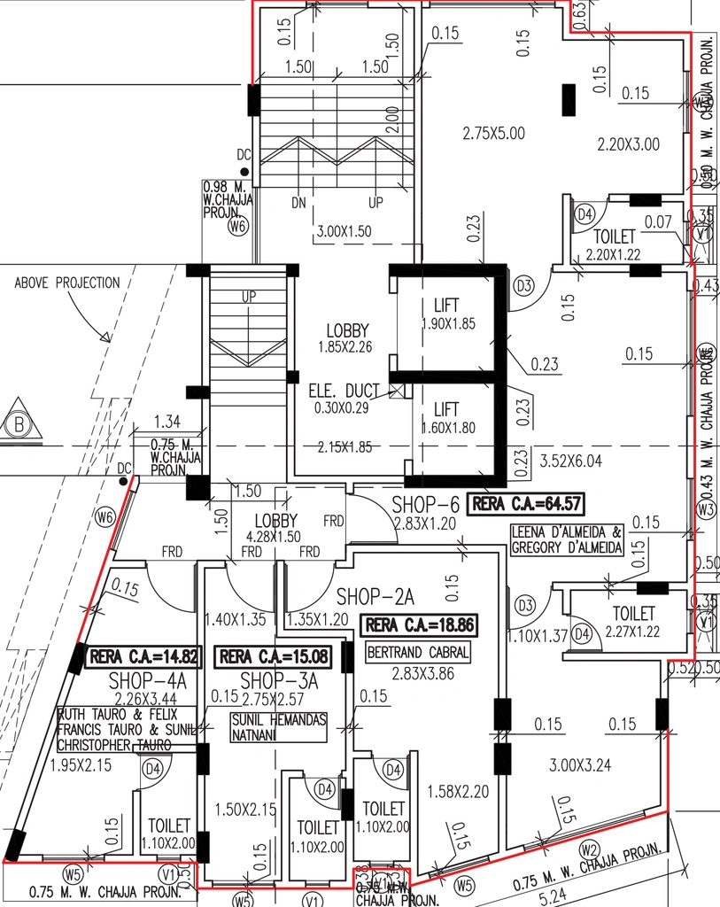 Floor Plan of Commercial D Almeida Avana in Santacruz East, Mumbai - Image 398789