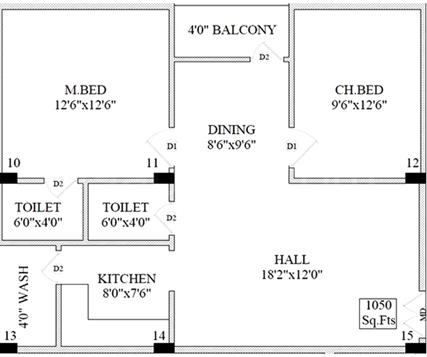 2 BHK Flat in Chaitra Pearl in Mallampet, Hyderabad - Image 911980