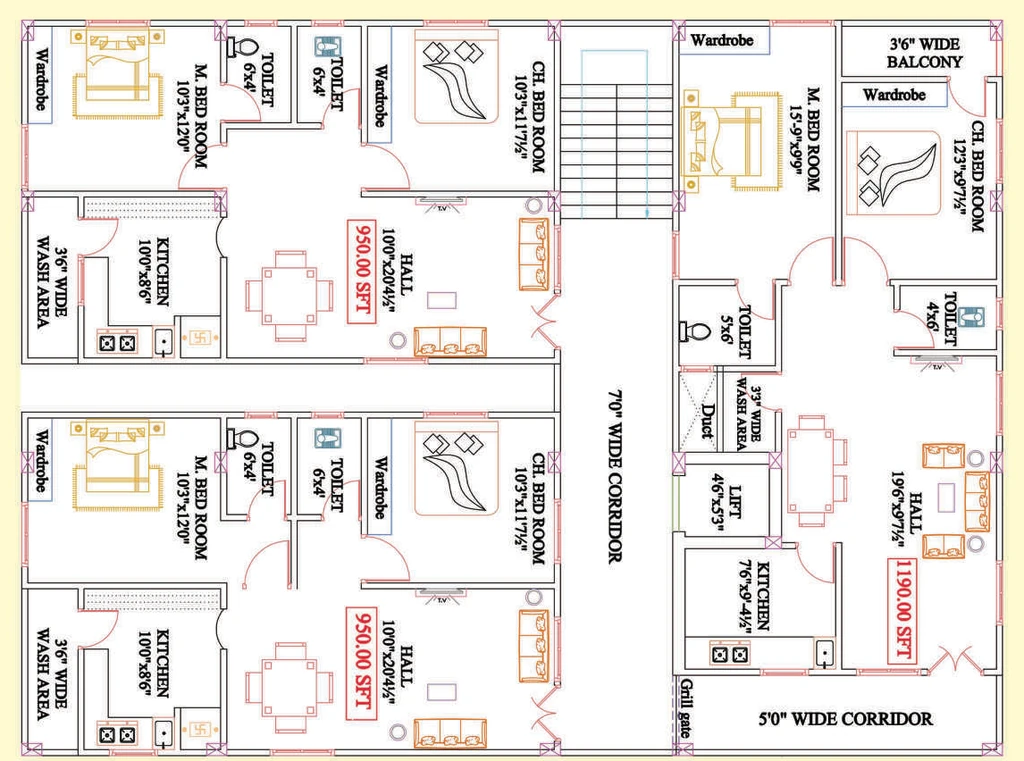 Floor Plan of GPR Homes in Gajulramaram, Hyderabad - Image 389083