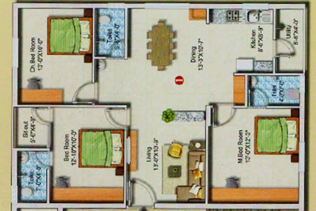 3 BHK Flat in K T Towers in Chandanagar, Hyderabad - Image 911987