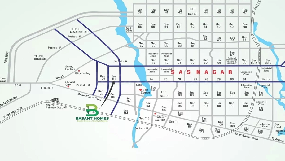 Location of Basant Homes in Mohali, Chandigarh - Image 388693