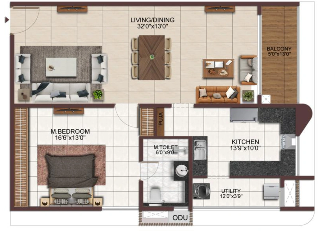 1 BHK Flat in Casagrand Mandarin in Miyapur, Hyderabad - Image 912868