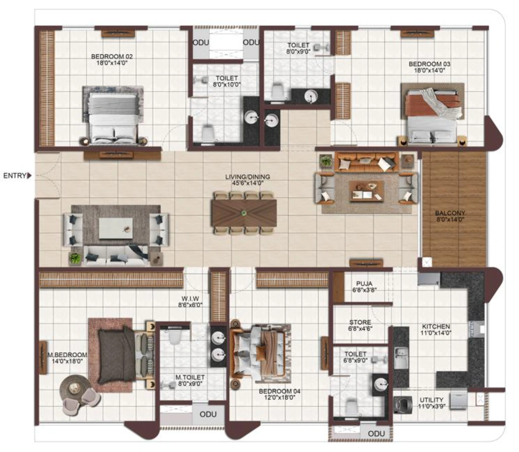4 BHK Flat in Casagrand Mandarin in Miyapur, Hyderabad - Image 912871