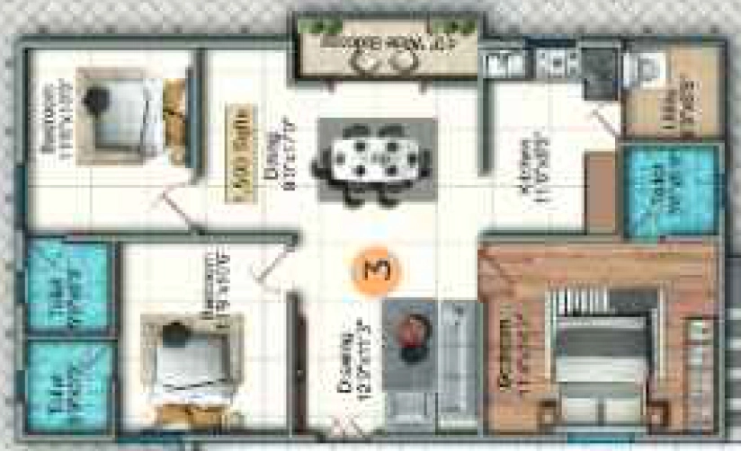 3 BHK Flat in Mcor Vilaasam in Chandanagar, Hyderabad - Image 912021