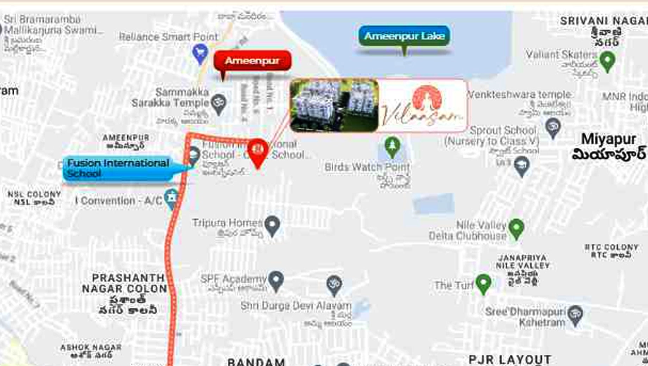 Location of Mcor Vilaasam in Chandanagar, Hyderabad - Image 389198