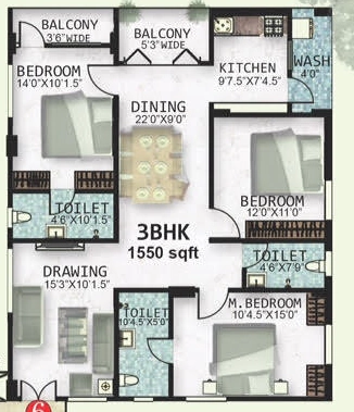 3 BHK Flat in MR Serene View in Chandanagar, Hyderabad - Image 912023
