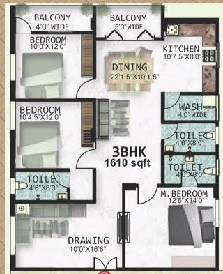 3 BHK Flat in MR Serene View in Chandanagar, Hyderabad - Image 912024