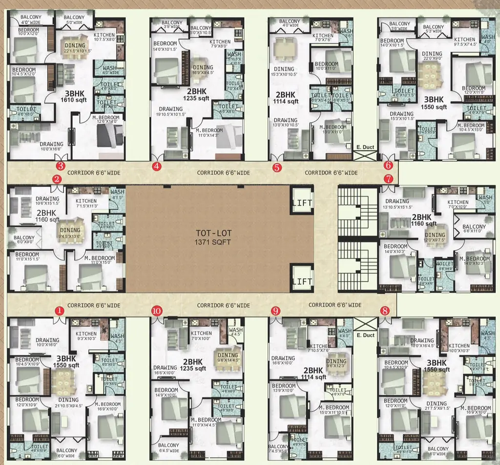 Floor Plan of MR Serene View in Chandanagar, Hyderabad - Image 389202