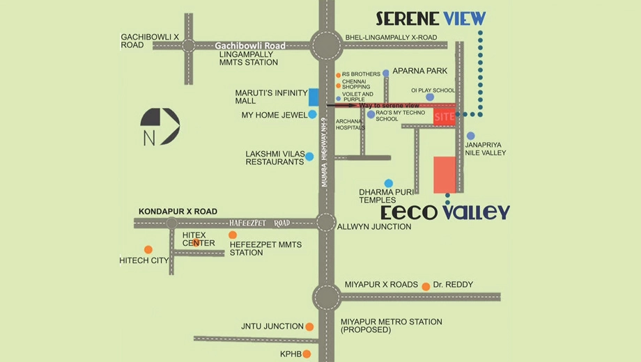 Location of MR Serene View in Chandanagar, Hyderabad - Image 389203