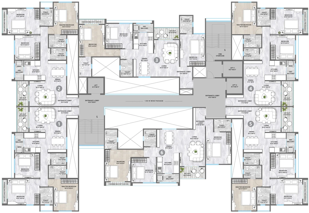 Floor Plan of Dynamic Solitaire in Undri, Pune - Image 389009