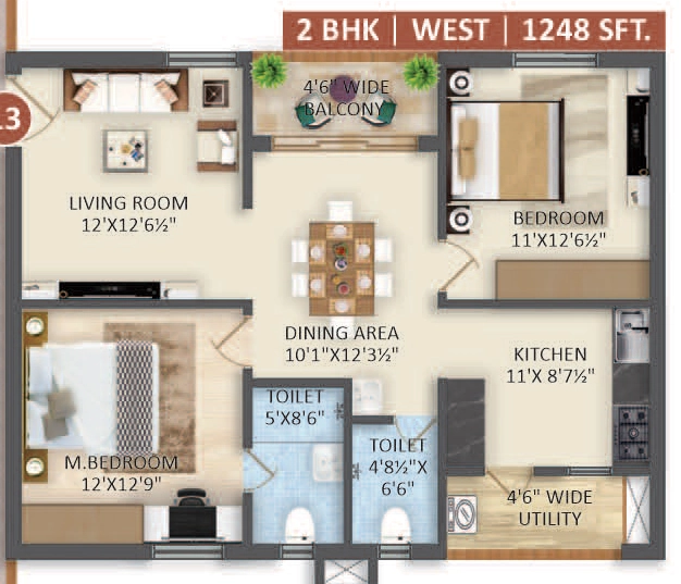 2 BHK Flat in Palmyra Meadows in Suchitra, Hyderabad - Image 912027