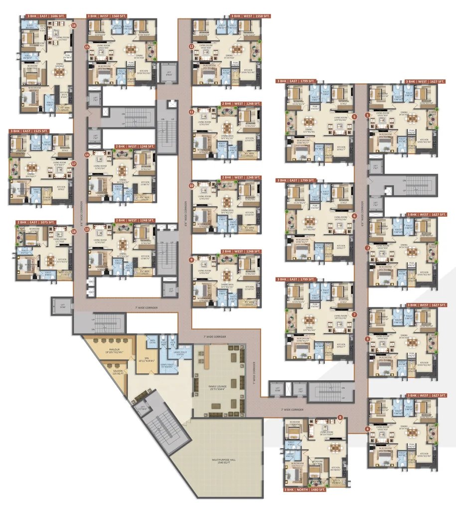Floor Plan of Palmyra Meadows in Suchitra, Hyderabad - Image 389218