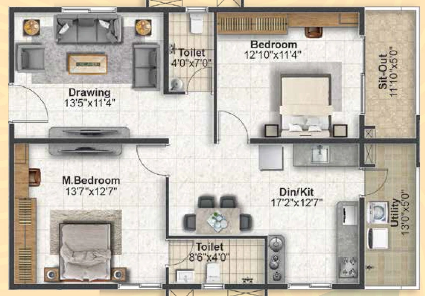 2 BHK Flat in Revasa Aura in Isnapur, Hyderabad - Image 912033
