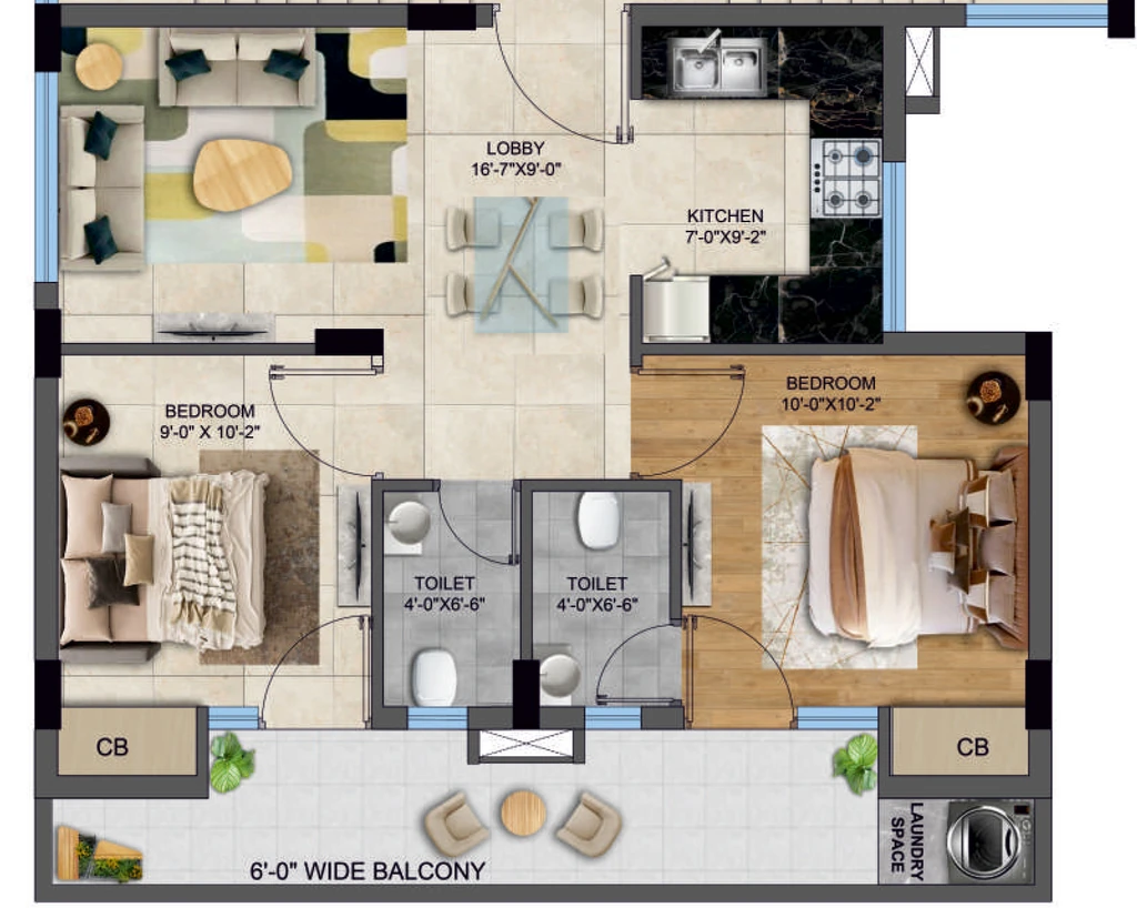 2 BHK Flat in Amarsons Galaxy Towers in Mohali, Chandigarh - Image 911821