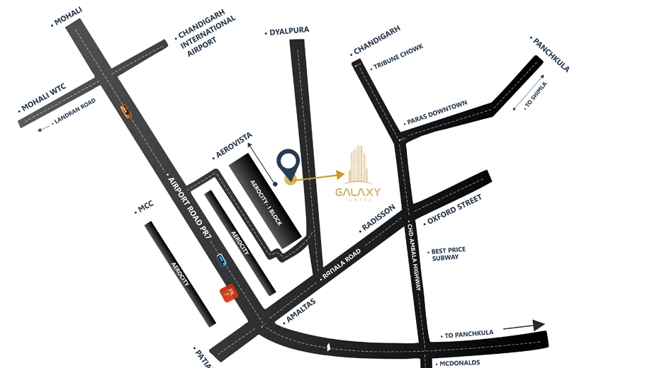 Location of Amarsons Galaxy Towers in Mohali, Chandigarh - Image 388772