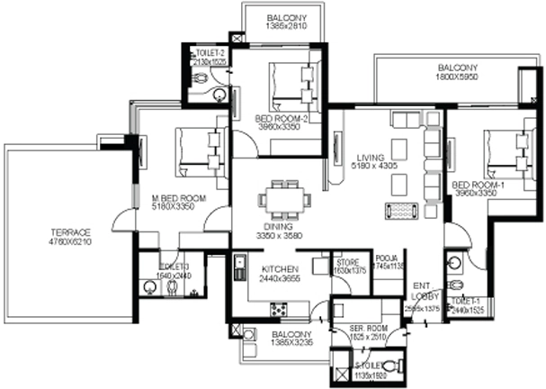3 BHK Flat in Homeland Heights in Mohali, Chandigarh - Image 911825