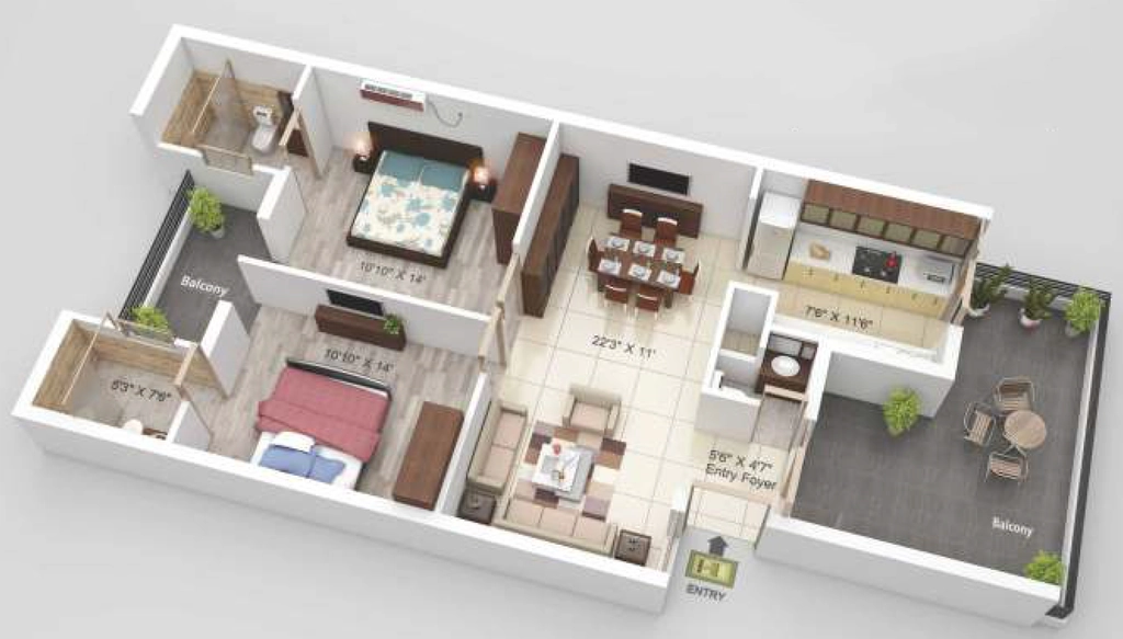 2 BHK Flat in Omega City in Mohali, Chandigarh - Image 911832