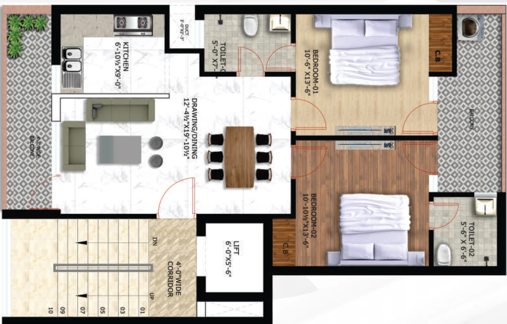2 BHK Flat in Navdesh Park East in Mohali, Chandigarh - Image 911834