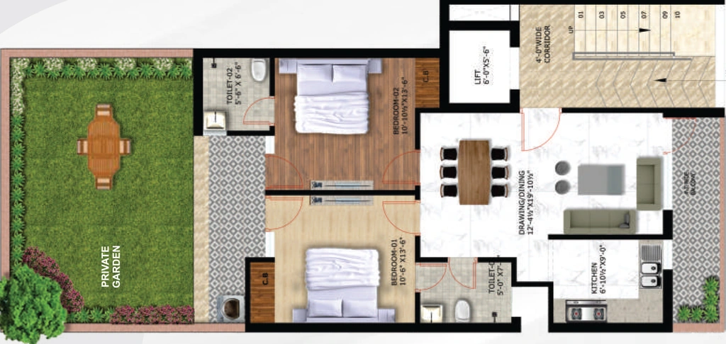 2 BHK Flat in Navdesh Park East in Mohali, Chandigarh - Image 911835