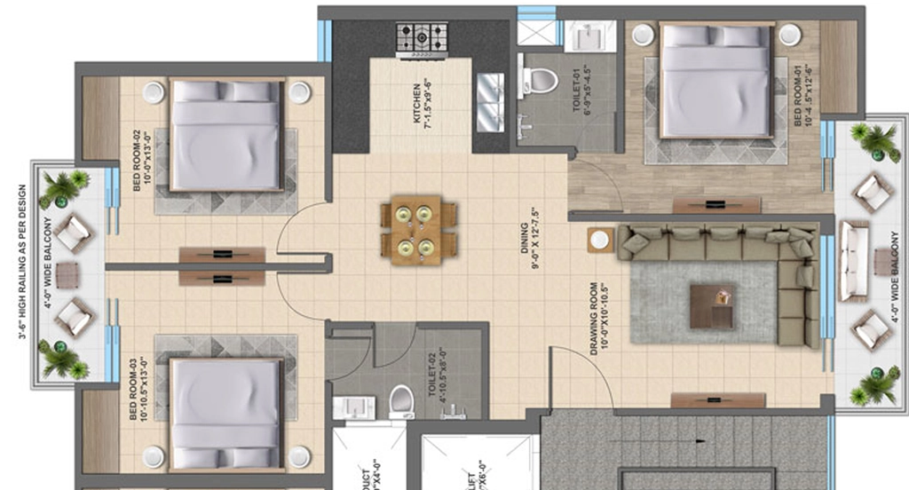 3 BHK Flat in Prisma City in Mohali, Chandigarh - Image 911838