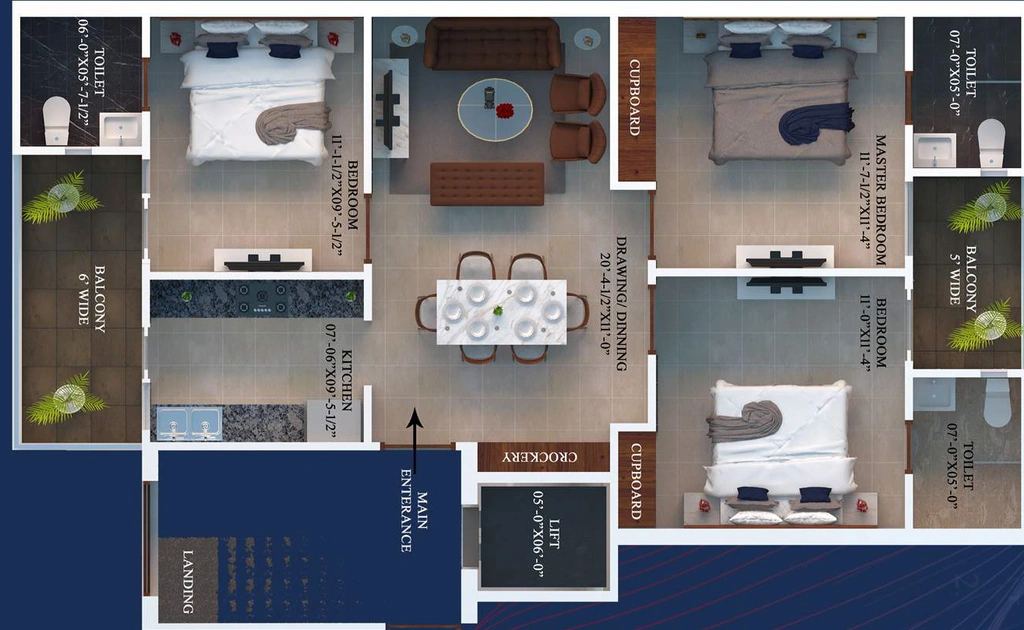 3 BHK Flat in Premia Serenity Sky in Mohali, Chandigarh - Image 911839