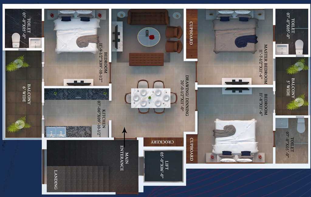 3 BHK Flat in Premia Serenity Sky in Mohali, Chandigarh - Image 911840