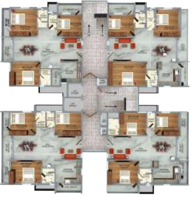 Floor Plan of Rock Hilton Heights in Chandanagar, Hyderabad - Image 389238