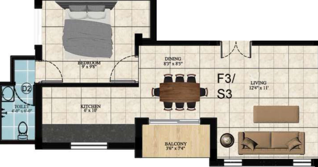 1 BHK Flat in SKI Mothers Square in Pallavaram, Chennai - Image 911846
