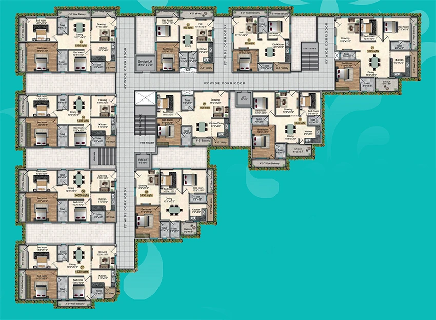 Floor Plan of S2K Futnani Towers in Suchitra, Hyderabad - Image 389353