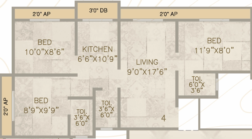 3 BHK Flat in Dhanlaxmi Dhananjay Hill View in Nalasopara West, Palghar - Image 912891