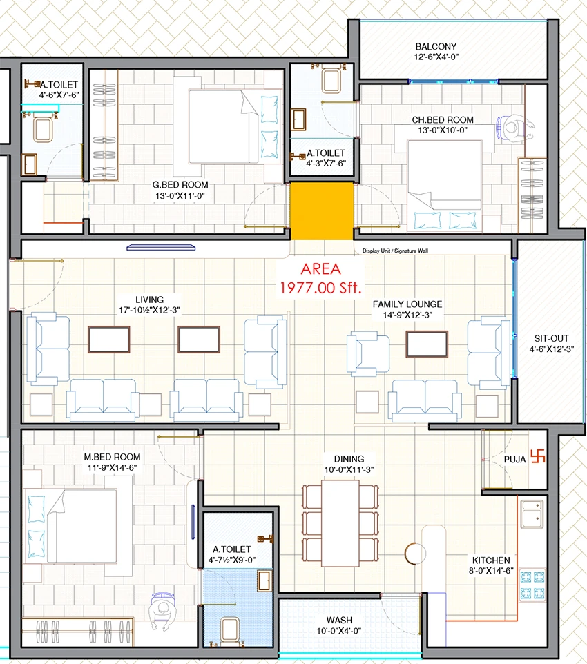 3 BHK Flat in Saanvi Altrix in Manchirevula, Hyderabad - Image 912084