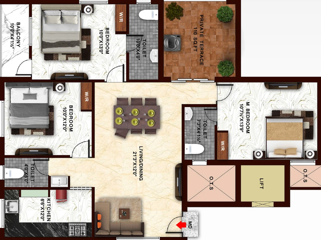 3 BHK Flat in KST Sai Kumaran in Pammal, Chennai - Image 911861