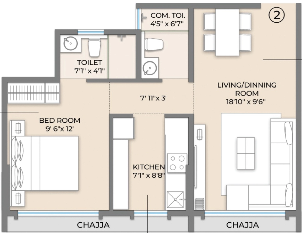 1 BHK Flat in Modirealty Olive in Malad West, Mumbai - Image 912981