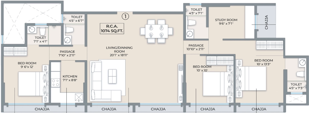 3.5 BHK Flat in Modirealty Olive in Malad West, Mumbai - Image 912984
